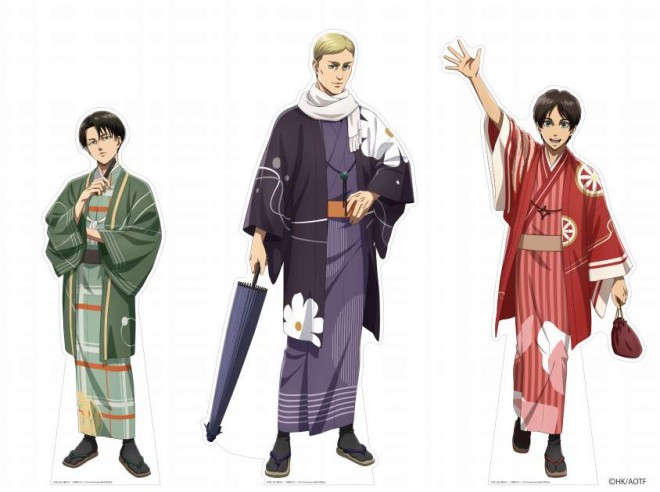 Eren, Levi, and Erwin in kimono